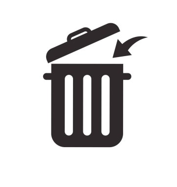 Çöp tenekesi çöp tenekesi çöp silueti simgesi