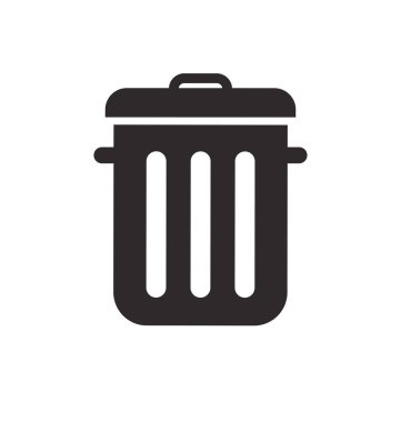 Çöp tenekesi çöp tenekesi çöp silueti simgesi