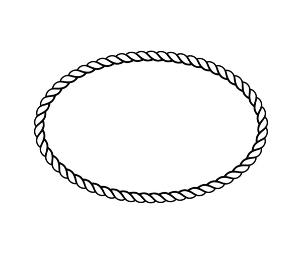 Мотузка Кільцева Рамка Декоративна Овальна Змінна — стоковий вектор