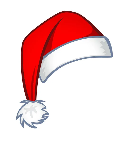 Desenho Animado Clássico Natal Chapéu Papai Noel —  Vetores de Stock