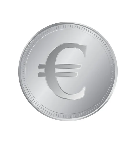 Euro Argent Pièce Européenne — Image vectorielle