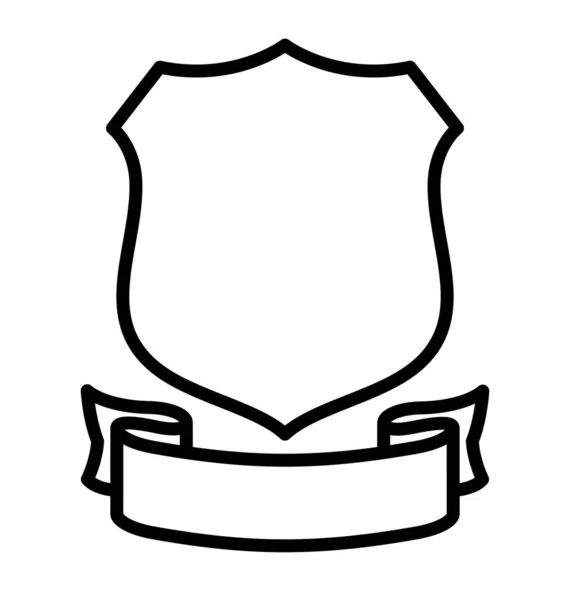 Bouclier Forme Ruban Contour Blanc — Image vectorielle
