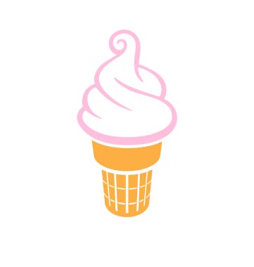 Waffle külahında basit bir dondurma.