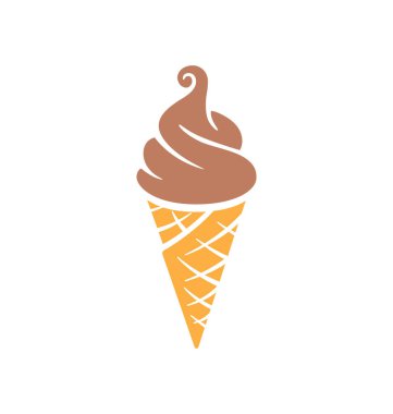 Waffle külahında basit bir dondurma.