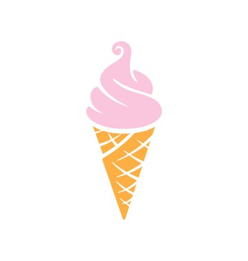 Waffle külahında basit bir dondurma.