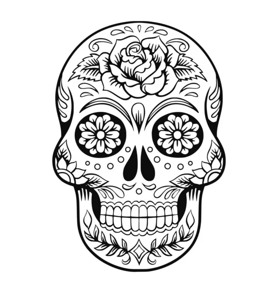 Día Clásico Del Cráneo Muerto — Vector de stock