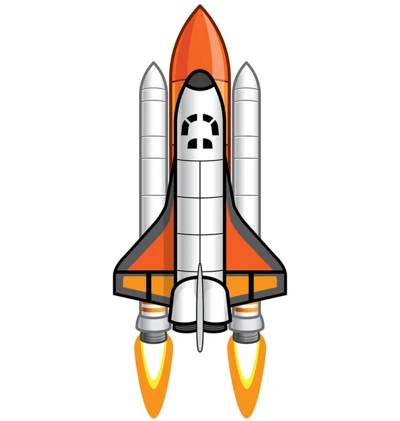 Transbordador Espacial Dibujos Animados Refuerzo — Vector de stock