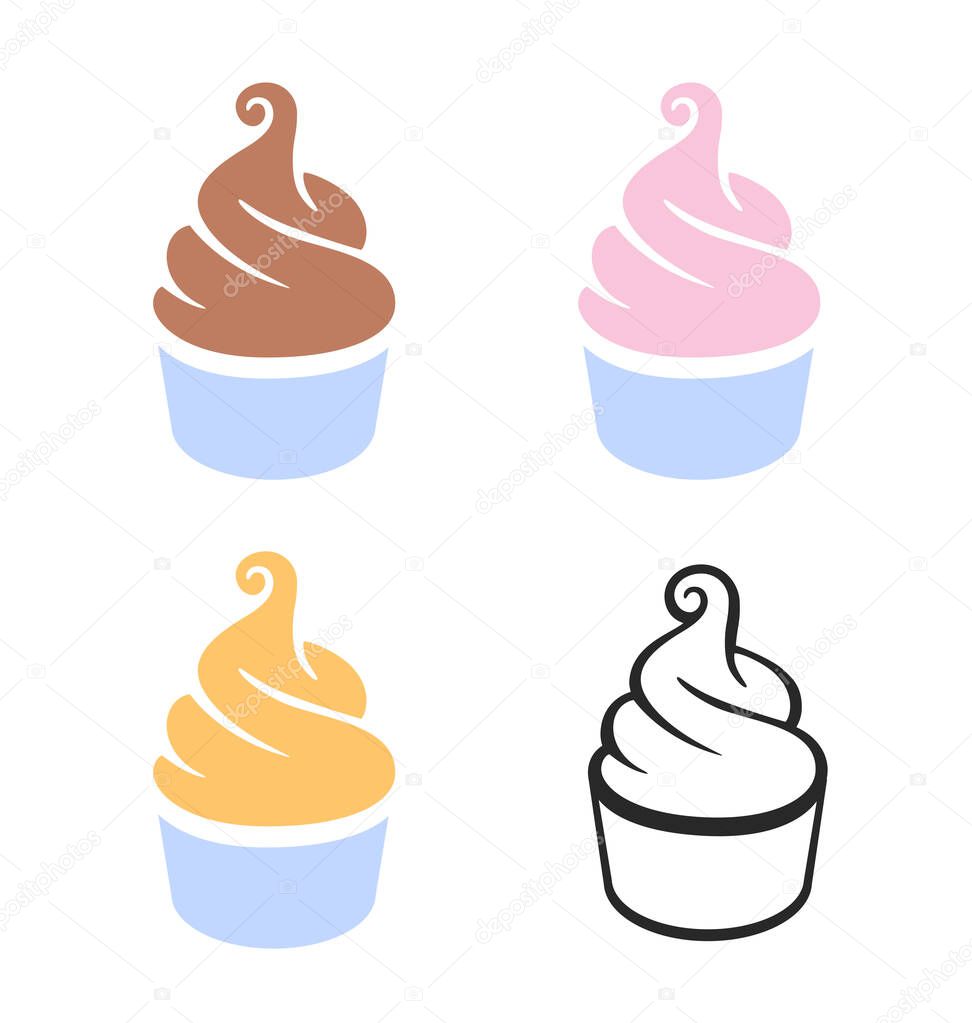 Simple fun soft serve ice creams in cups