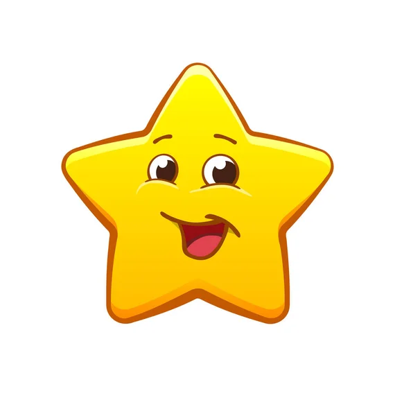 Feliz Sorrindo Divertido Estrela Dos Desenhos Animados Amarelo —  Vetores de Stock
