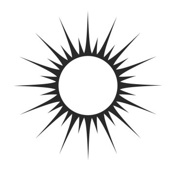 siyah stilize güneş ışınları elementi