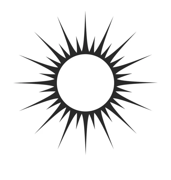 Negro Estilizado Sol Rayos Elemento — Vector de stock