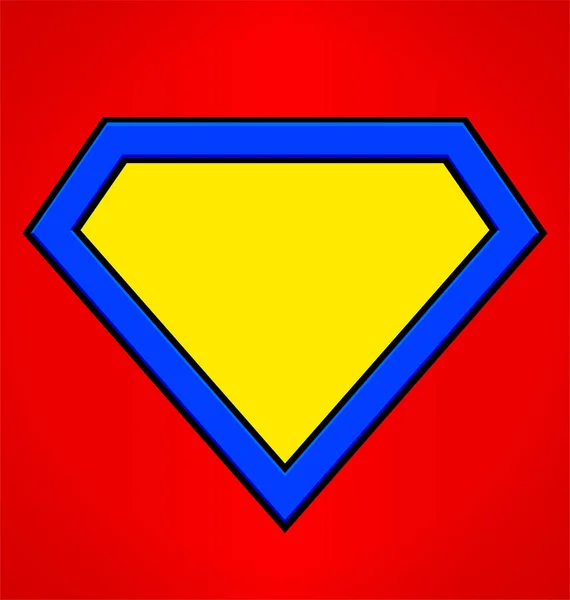 Klasyczny Super Bohater Emblemat Kształt Tarczy — Wektor stockowy