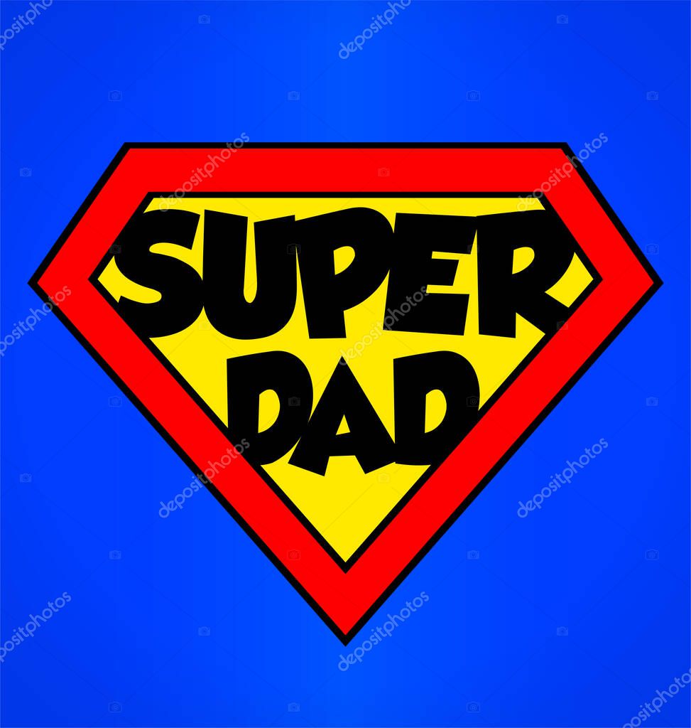 Super dad superhero emblem