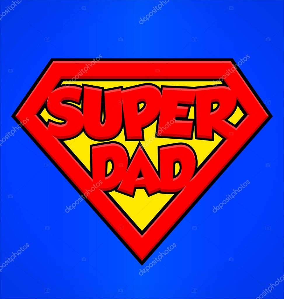Super dad superhero emblem