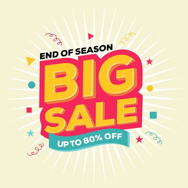 End Season Big Sale Poster Banner Template Design Stock Illustration — Stockvector