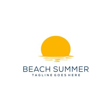 Beach summer logo design modern creative idea vector design inspiration