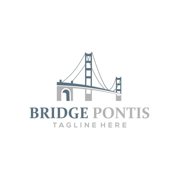 Old Bridge Logo Design Creative Vector Design Inspiration Any Business — Stok Vektör