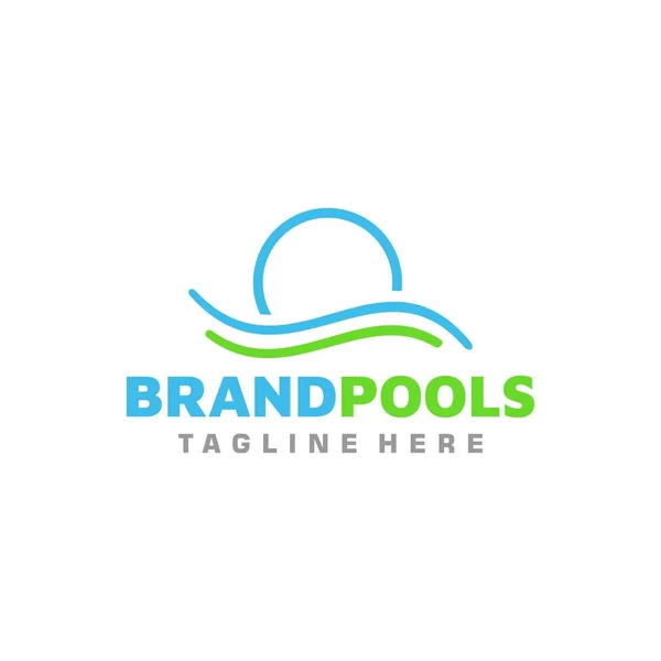 Pool Logo Design Creative Vector Design Inspiration - Stok Vektor