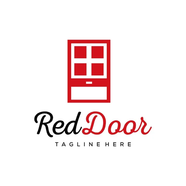 Door Red Logo Design Creative Idea Vector Design Inspiration — Image vectorielle