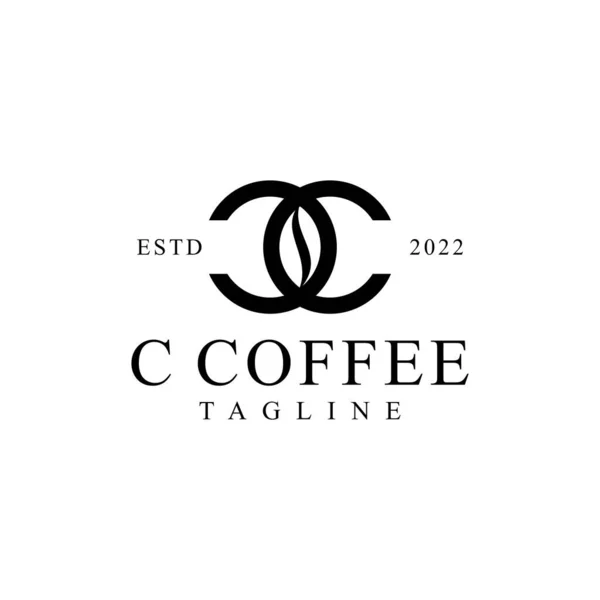 Initials Coffee Logo Design Creative Vector Design Inspiration — Vetor de Stock