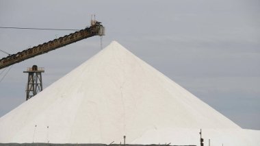 Rio Tintos 'daki tuz stoğunu kapatın. Va' daki Hedland Limanı 'ndaki tuz fabrikası.