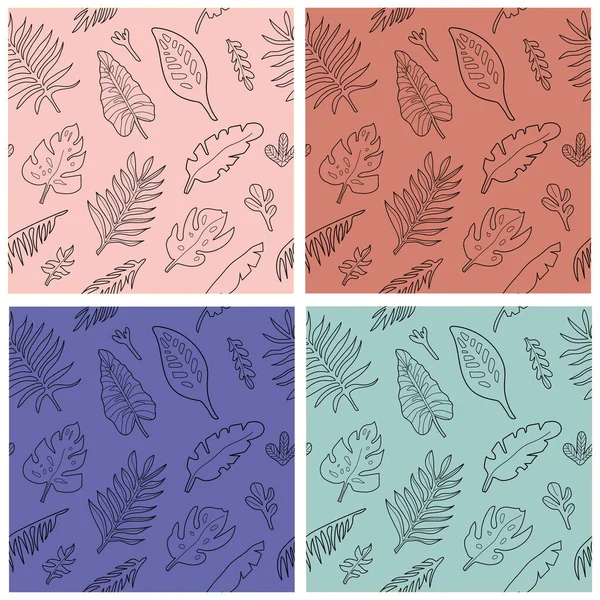 Set Vector Tropical Seamless Patterns Eps File Pantone Color Collection — Vettoriale Stock