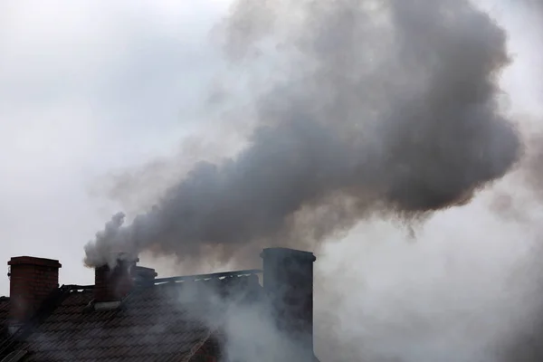 Smoke Chimney Harmful Very Toxic Man — Stock Photo, Image