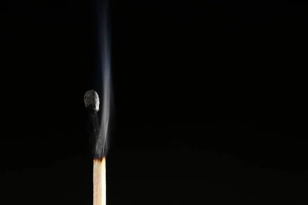 Match Burned Orange Flame Produces Heat — Photo