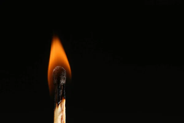 Match Burned Orange Flame Produces Heat — Stockfoto