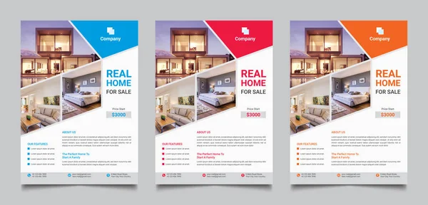 Home Sale Real Estate Flyer Corporate Business Brochure Template Design — Διανυσματικό Αρχείο