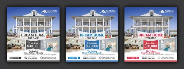 Luxury Home Sale Real Estate Social Media Post Banner Template — Vetor de Stock