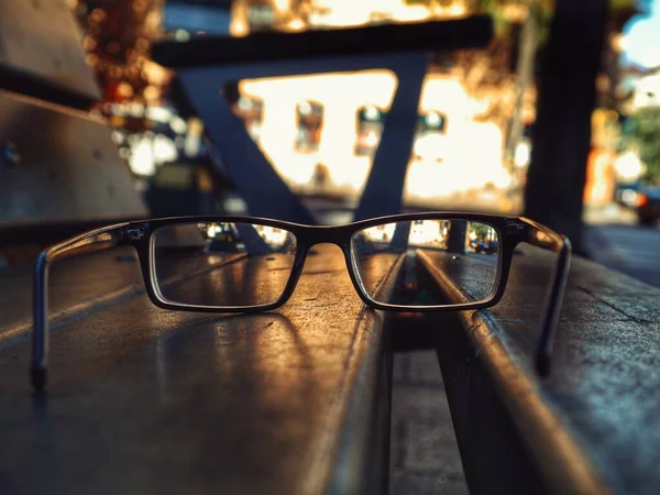 Close Glasses Bench — Stock Photo, Image