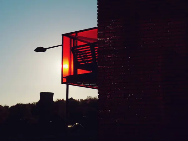 Laag Uitzicht Balkon Tegen Zon — Stockfoto