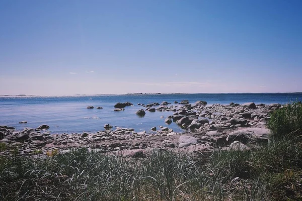 Vistas Panorámicas Costa Rocosa Junto Mar — Foto de Stock