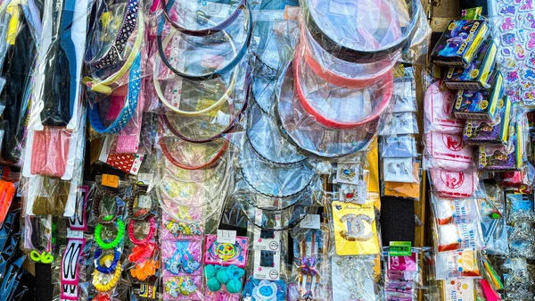 a variety of headbands in the street markets