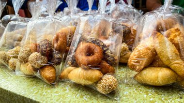 close up of a variety of dried dougnuts cake