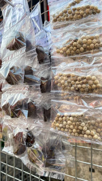 a lot of different kinds of spice on plastics