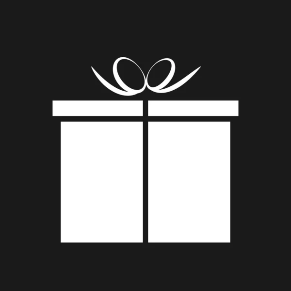 White Gift Box Icon Isolated Simple Flat Style Present Package — Stok Vektör