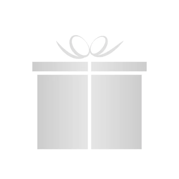 Grey Present Box Icon Simple Flat Style Gift Package Vector — Stok Vektör