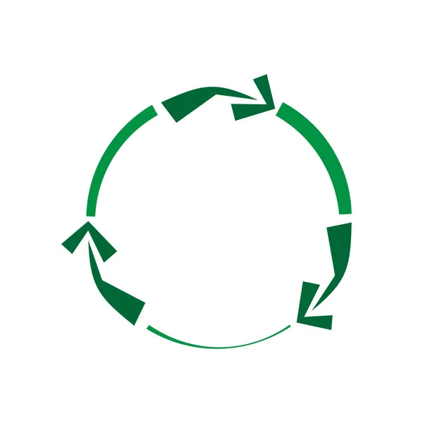 Simple recycling icon, ecology green circle, arrows cycle vector illustration