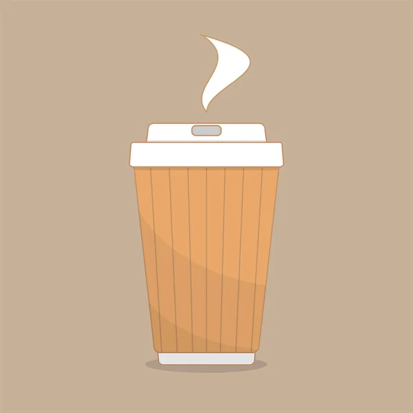 Simple Hot Tea Coffee Drink Steam Paper Cup Takeaway Vector — Stock Vector