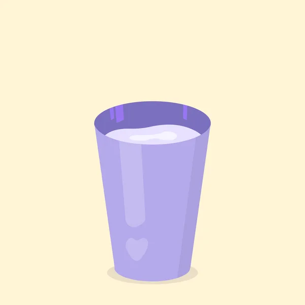 Simple Blue Glass Water Drink Isolated Vector Illustration — Image vectorielle