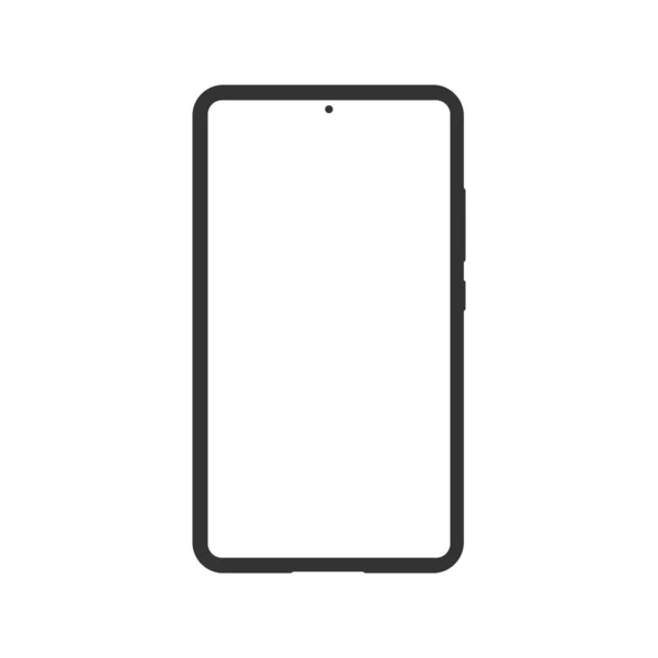 Black smartphone simple icon isolated with white screen and white background, Vector illustration