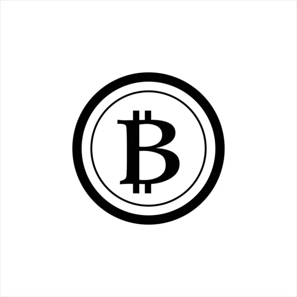 Bitcoin icon symbol isolated in simple flat design on white background. For business, crypto, NFT