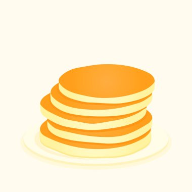 Simple pancakes on plate in flat design. Baking, breakfast concept. Vector illustration EPS10