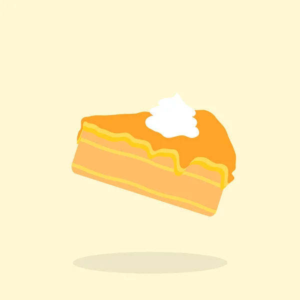 Simple Piece Pumpkin Pie Isolated Flat Design Vector Illustration Food — Vettoriale Stock