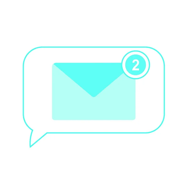 Simple blue email envelope notification icon isolated. Mail message logo concept for web, computer and mobile app. Flat vector illustration EPS10
