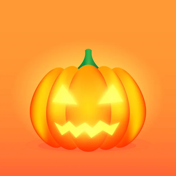 Evil Smiling Halloween Pumpkin Isolated Orange Background Vector Illustration Eps10 — Stockvektor