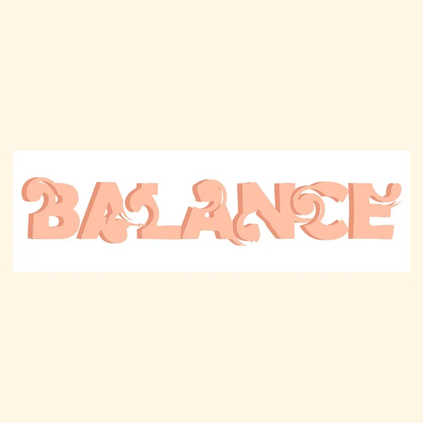 Simple balance word design, text inscription icon in pink colors . Logo for yoga and meditation