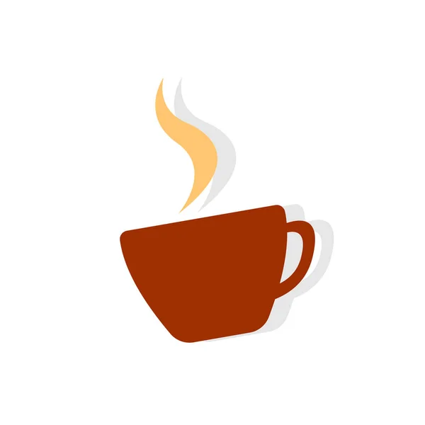 Simple coffee or tea logo concept. Hot coffee cup isolated on white background. For coffee and tea shop, cafes, restaurants, food and beverage businesses